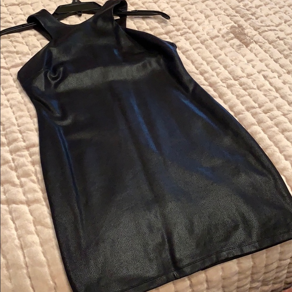 Faux Leather Mini Dress